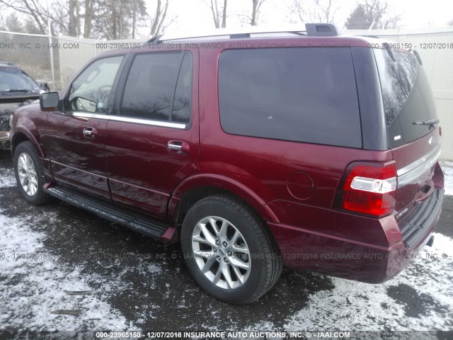 1FMJU1KT8HEA55800 - 2017 FORD EXPEDITION LIMITED RED photo 3