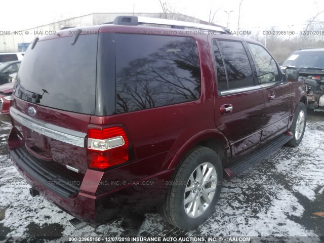 1FMJU1KT8HEA55800 - 2017 FORD EXPEDITION LIMITED RED photo 4