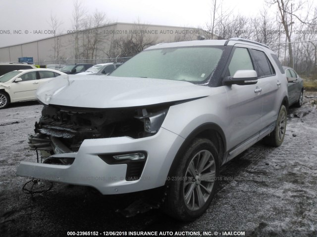 1FM5K8F83JGA82709 - 2018 FORD EXPLORER LIMITED SILVER photo 2