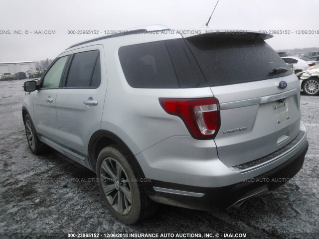 1FM5K8F83JGA82709 - 2018 FORD EXPLORER LIMITED SILVER photo 3