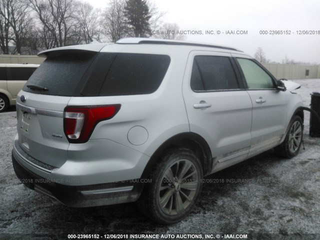 1FM5K8F83JGA82709 - 2018 FORD EXPLORER LIMITED SILVER photo 4