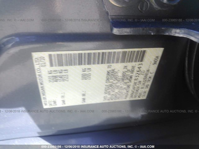 1N4AA5AP3AC832643 - 2010 NISSAN MAXIMA S/SV GRAY photo 9