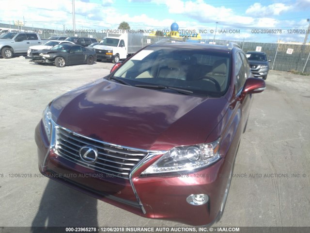 2T2ZK1BA0FC201033 - 2015 LEXUS RX RED photo 6