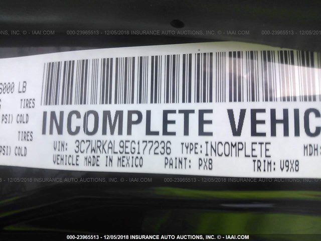 3C7WRKAL9EG177236 - 2014 RAM 4500 BLACK photo 9