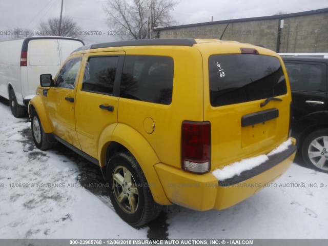 1D8GU28K68W197545 - 2008 DODGE NITRO SXT YELLOW photo 3