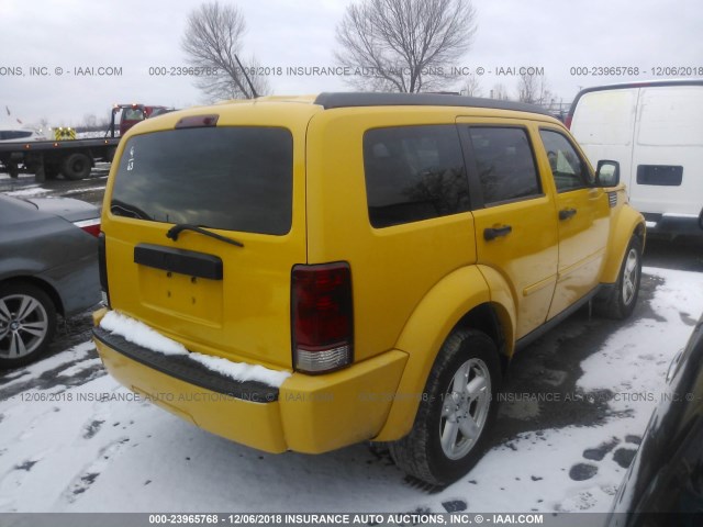 1D8GU28K68W197545 - 2008 DODGE NITRO SXT YELLOW photo 4