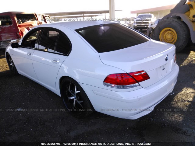 WBAHL83597DT09417 - 2007 BMW 750 I WHITE photo 3