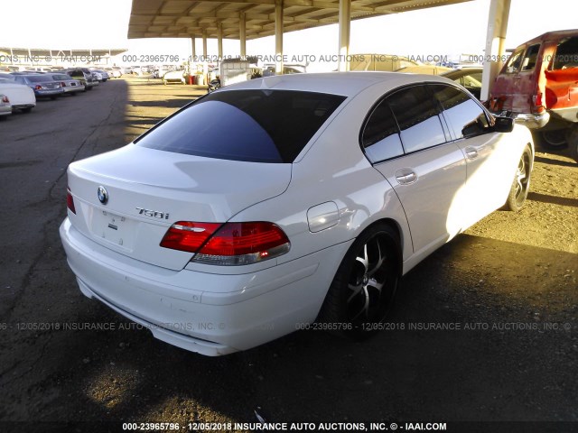 WBAHL83597DT09417 - 2007 BMW 750 I WHITE photo 4