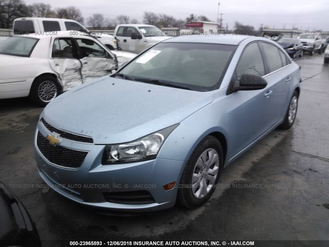 1G1PC5SH7C7223971 - 2012 CHEVROLET CRUZE LS BLUE photo 2