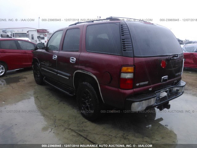 1GNEK13V72R227611 - 2002 CHEVROLET TAHOE K1500 MAROON photo 3