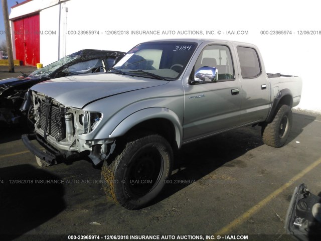 5TEGN92N83Z216339 - 2003 TOYOTA TACOMA DOUBLE CAB PRERUNNER SILVER photo 2