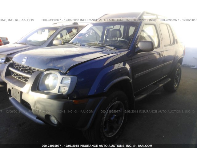 5N1MD28Y42C564596 - 2002 NISSAN XTERRA SE/SC BLUE photo 2