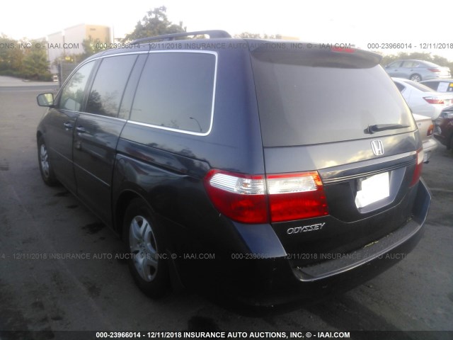 5FNRL38717B090837 - 2007 HONDA ODYSSEY EXL BLUE photo 3