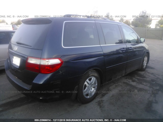 5FNRL38717B090837 - 2007 HONDA ODYSSEY EXL BLUE photo 4