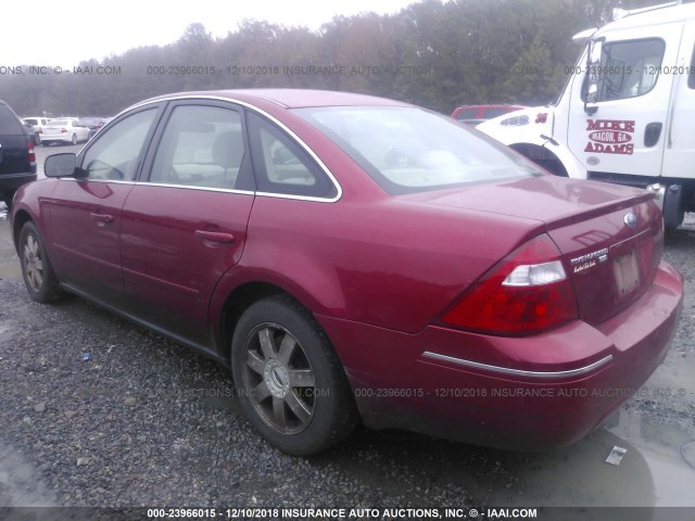 1FAHP26156G120991 - 2006 FORD FIVE HUNDRED SE BURGUNDY photo 3