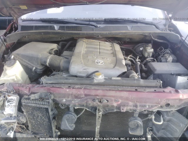 5TFRV54187X019454 - 2007 TOYOTA TUNDRA DOUBLE CAB SR5 MAROON photo 10