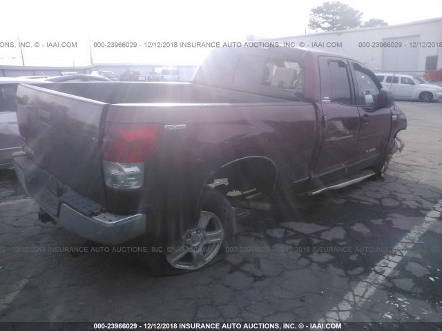 5TFRV54187X019454 - 2007 TOYOTA TUNDRA DOUBLE CAB SR5 MAROON photo 4