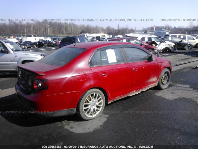 3VWRA71K98M167847 - 2008 VOLKSWAGEN JETTA WOLFSBURG 红色 照片 4