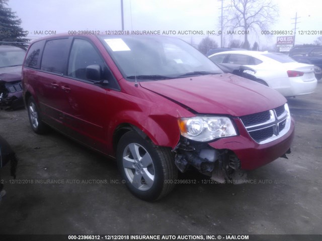 2C4RDGBGXDR609526 - 2013 DODGE GRAND CARAVAN SE RED photo 1