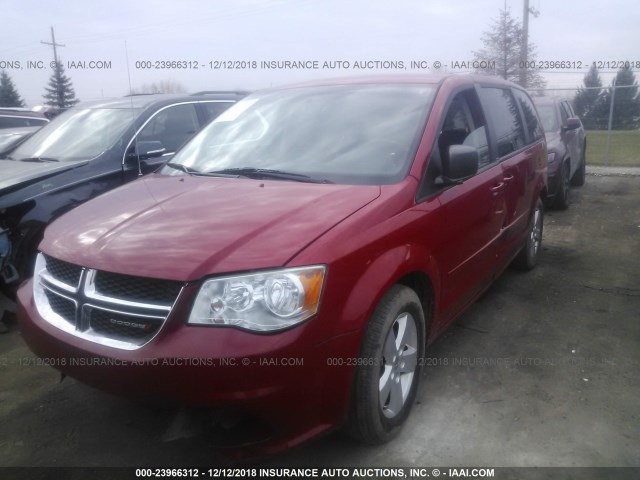 2C4RDGBGXDR609526 - 2013 DODGE GRAND CARAVAN SE RED photo 2