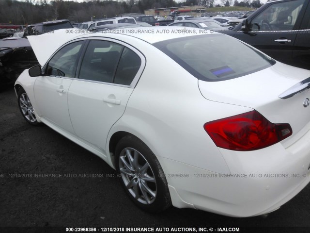 JN1CV6AR2DM354876 - 2013 INFINITI G37 WHITE photo 3