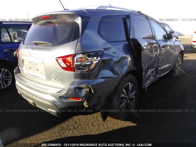 5N1DR2MM9HC633392 - 2017 NISSAN PATHFINDER S/SV/SL/PLATINUM GRAY photo 4