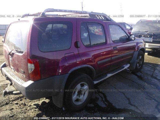 5N1ED28T13C629642 - 2003 NISSAN XTERRA XE/SE RED photo 4