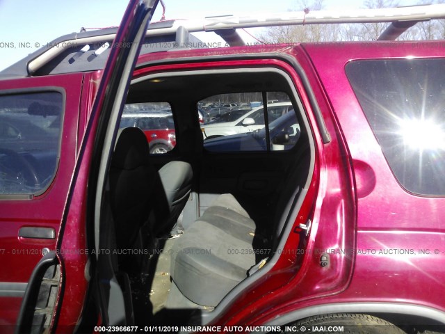 5N1ED28T13C629642 - 2003 NISSAN XTERRA XE/SE RED photo 8