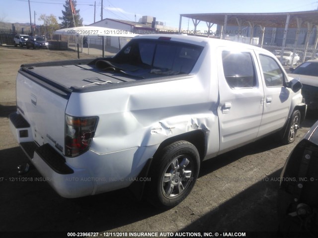 2HJYK165X6H531695 - 2006 HONDA RIDGELINE RTL WHITE photo 4