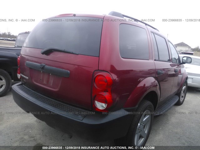 1D8HD38K37F558030 - 2007 DODGE DURANGO SXT RED photo 4