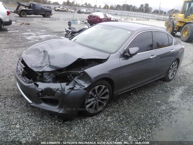 1HGCR2F54DA228649 - 2013 HONDA ACCORD SPORT GRAY photo 2