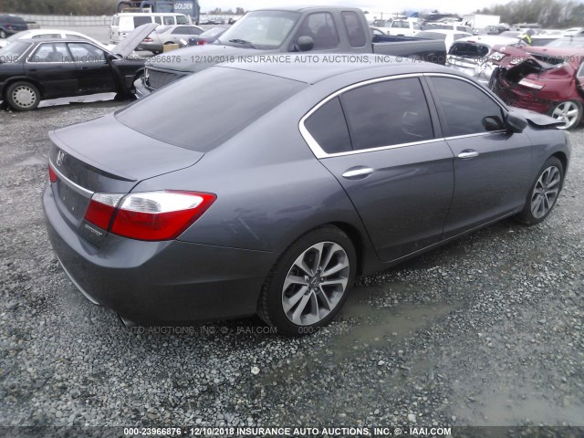 1HGCR2F54DA228649 - 2013 HONDA ACCORD SPORT GRAY photo 4