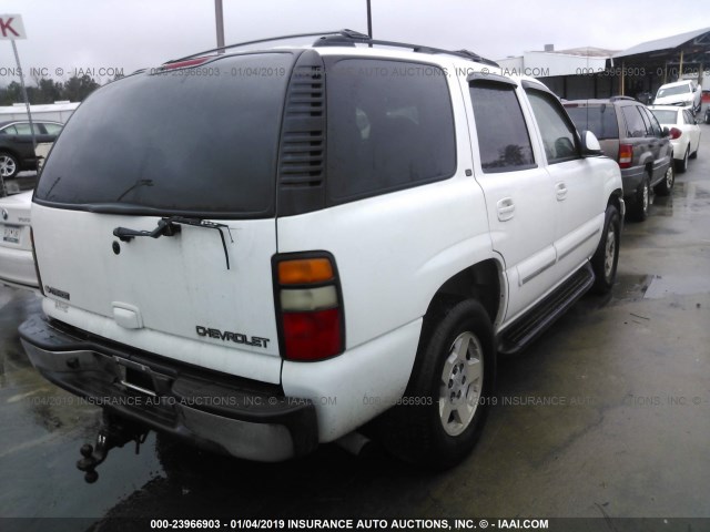 1GNEK13Z64R138392 - 2004 CHEVROLET TAHOE K1500 WHITE photo 4