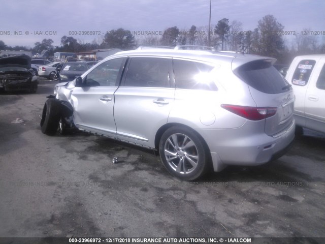 5N1AL0MM2DC351534 - 2013 INFINITI JX35 SILVER photo 3