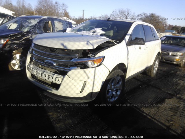 2FMDK4JC7DBB79522 - 2013 FORD EDGE WHITE photo 2