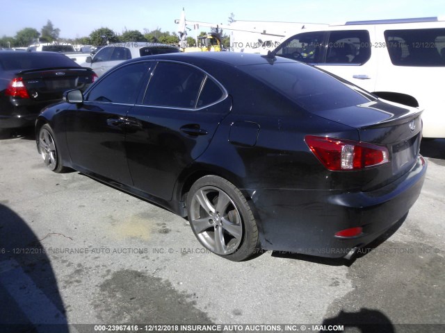 JTHBF5C26D5190377 - 2013 LEXUS IS 250 BLACK photo 3