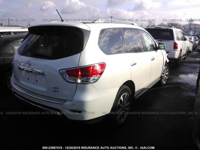 5N1AR2MM3FC707843 - 2015 NISSAN PATHFINDER S/SV/SL/PLATINUM WHITE photo 4