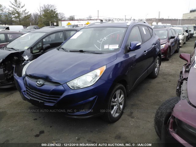 KM8JUCACXCU544789 - 2012 HYUNDAI TUCSON GLS/LIMITED 蓝色 照片 2