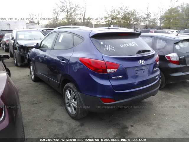 KM8JUCACXCU544789 - 2012 HYUNDAI TUCSON GLS/LIMITED BLUE photo 3