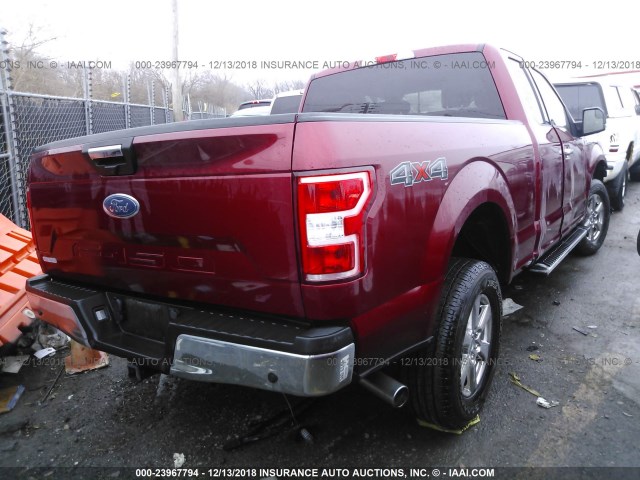 1FTFX1E57JKD05727 - 2018 FORD F150 SUPER CAB RED photo 4