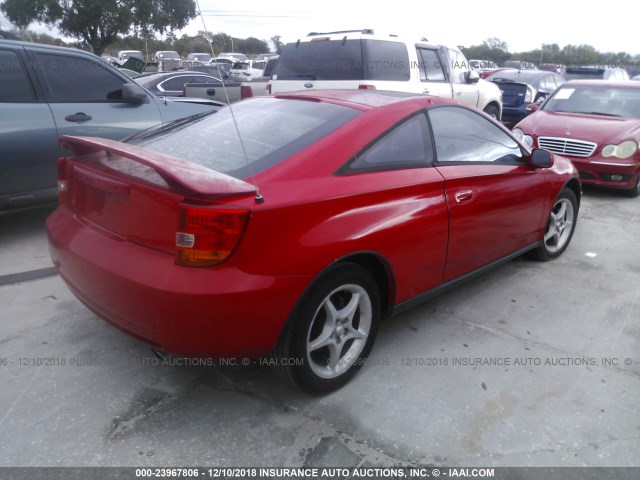 JTDDY32TXY0011912 - 2000 TOYOTA CELICA GT-S RED photo 4