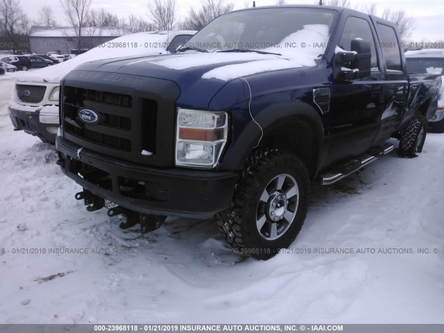 1FTWW31YX8EA98340 - 2008 FORD F350 SRW SUPER DUTY BLUE photo 2