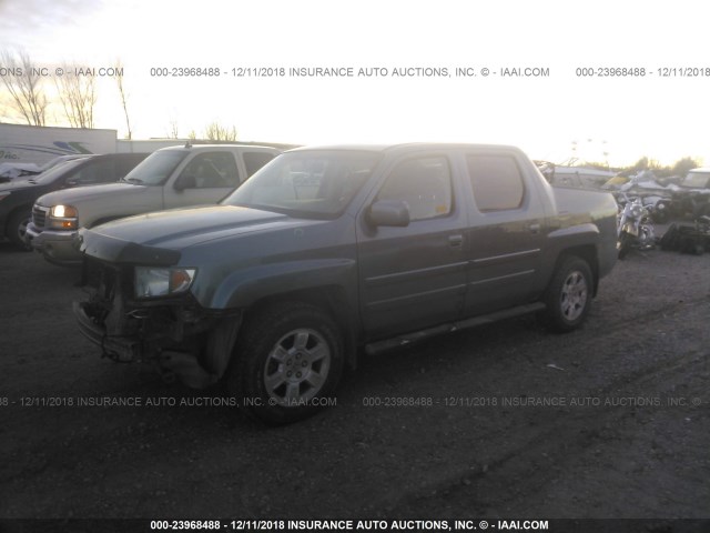 2HJYK16548H536457 - 2008 HONDA RIDGELINE RTL TEAL photo 2