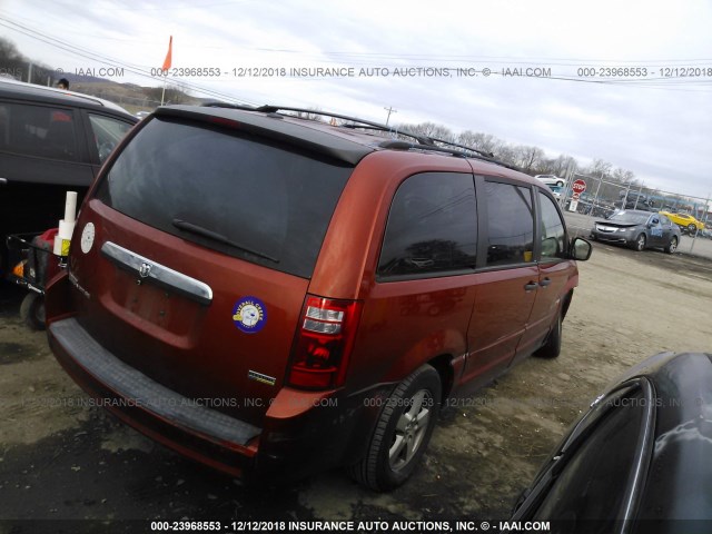 2D8HN44H18R751445 - 2008 DODGE GRAND CARAVAN SE ORANGE photo 4