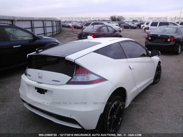 JHMZF1D42FS000392 - 2015 HONDA CR-Z WHITE photo 4