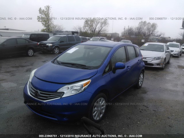 3N1CE2CP3EL412722 - 2014 NISSAN VERSA NOTE S/S PLUS/SV/SL BLUE photo 2