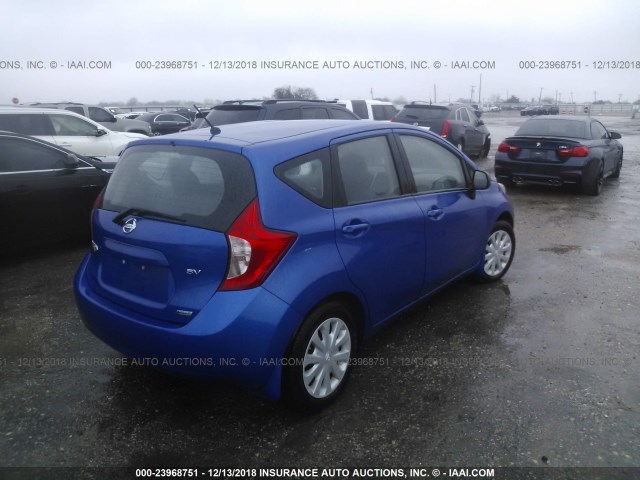 3N1CE2CP3EL412722 - 2014 NISSAN VERSA NOTE S/S PLUS/SV/SL BLUE photo 4