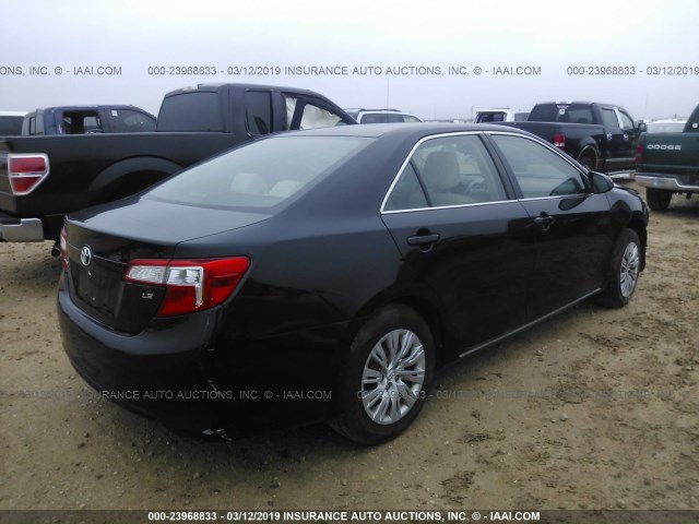 4T1BF1FK3DU260277 - 2013 TOYOTA CAMRY L/SE/LE/XLE BLACK photo 4