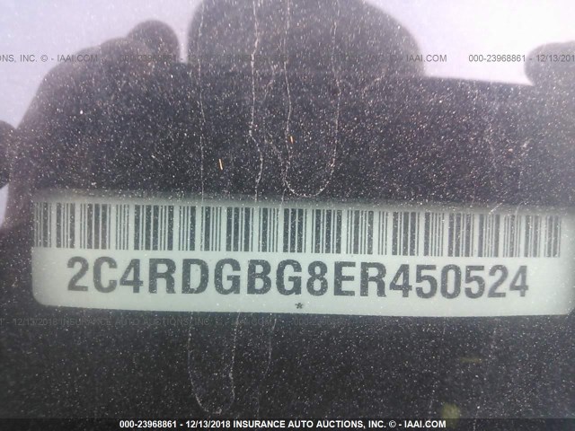 2C4RDGBG8ER450524 - 2014 DODGE GRAND CARAVAN SE WHITE photo 9