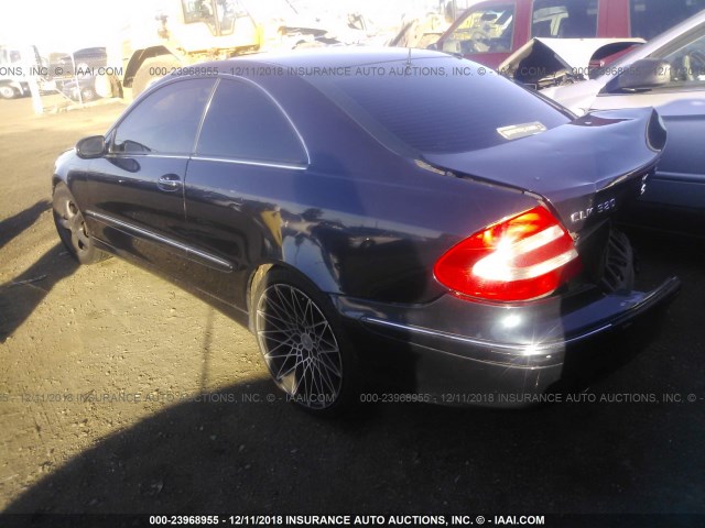 WDBTJ65J94F115132 - 2004 MERCEDES-BENZ CLK 320C BLUE photo 3